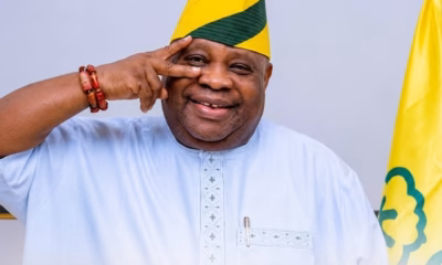Ademola Adeleke celebrating 2026 Osun governorship election victory
